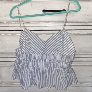 Flare Striped Crop Top with Adjustable Straps